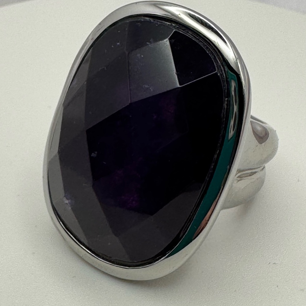 DYRBERG/KERN Dark Purple Statement Ring Size 9